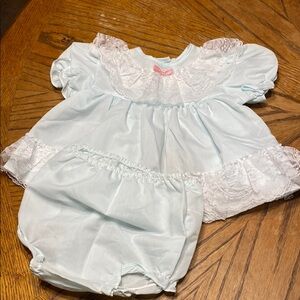 Charming Blue Lace Kids Dress Set